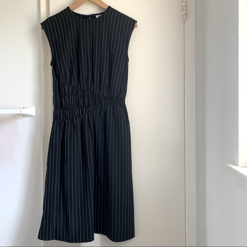 Prologue Striped Dress with Side Ruching